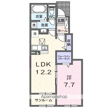 メゾンルミネ五個荘Ⅲ[1LDK/50.14m2]の間取図