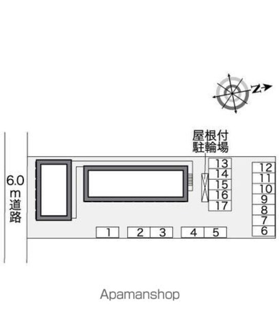 レオパレス貴船[1K/21.81m2]の配置図