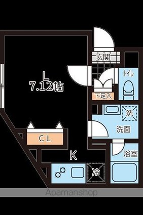 ＰＡＳＥＯ荻窪[1R/25.7m2]の間取図