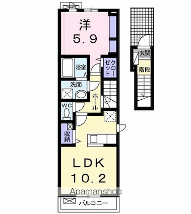 インノバーレ[1LDK/44.66m2]の間取図