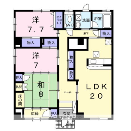 サンシャインＫＡＷＡＯＫＡ[3LDK/117.99m2]の間取図