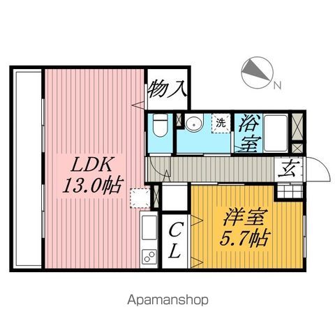 【千葉市稲毛区作草部町のアパートの間取り】