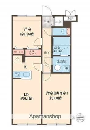 Ｌｉｂｅｒｔｅ沼袋[2LDK/49.62m2]の間取図