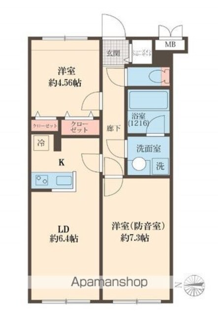 Ｌｉｂｅｒｔｅ沼袋[2LDK/49.62m2]の間取図