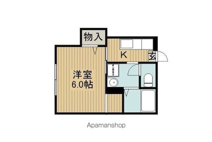ハイツパープル[1K/19.4m2]の間取図