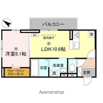 ＢＲＡＮＳＩＡ出町（ブランシア）[1LDK/41.86m2]の間取図