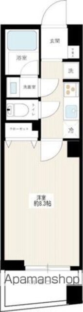 東京都杉並区松庵３丁目[1K/25.52m2]の間取図