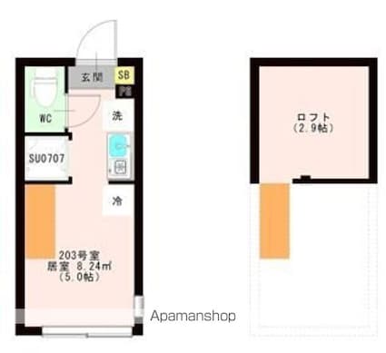 ＯＴＡＳ　代田橋[1R/11m2]の間取図