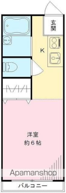 パークサイド坂本Ⅱ[1R/20m2]の間取図