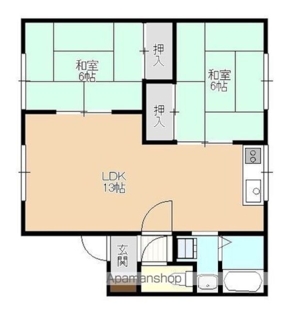 メイユール・パティオ[2LDK/54.54m2]の間取図