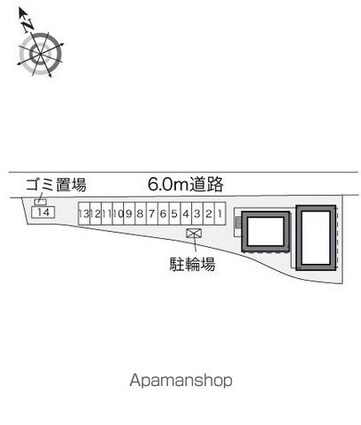レオパレスディアコート中野[1K/23.18m2]の配置図