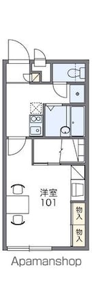 レオパレス爽[1K/23.18m2]の間取図
