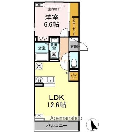 ボヌールＫ[1LDK/45.46m2]の間取図