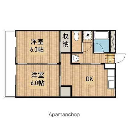 リバーサイド山岸[2DK/47.6m2]の間取図