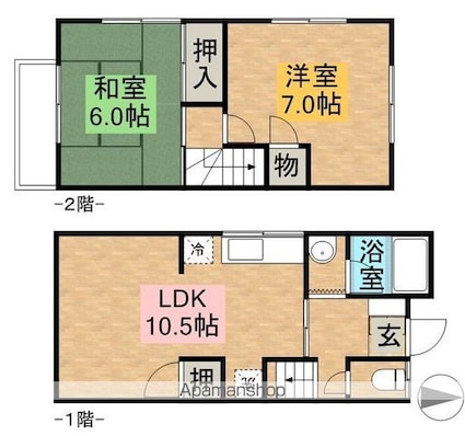 テラス白岡　２号棟[2LDK/54.92m2]の間取図