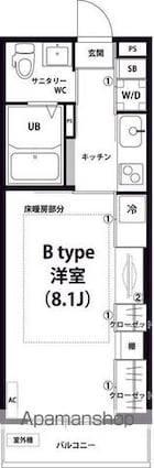 リブリ・グランポート[1K/26.08m2]の間取図