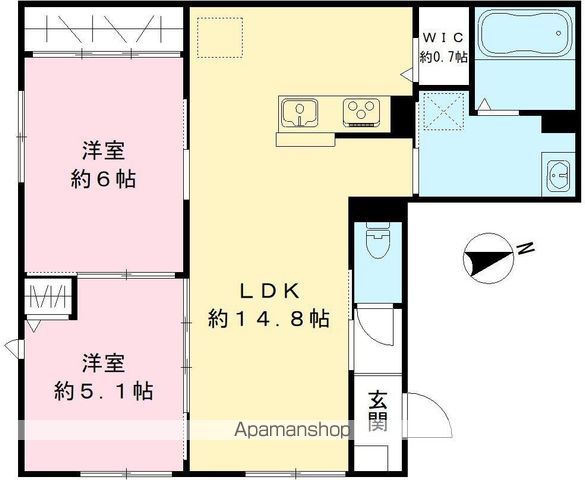 岐阜市東鶉のアパートの間取り