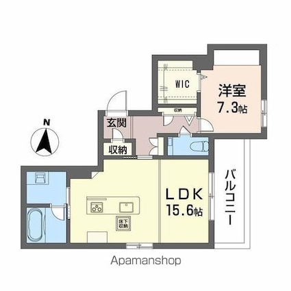 ビィアン　アテリア[1LDK/60.05m2]の間取図