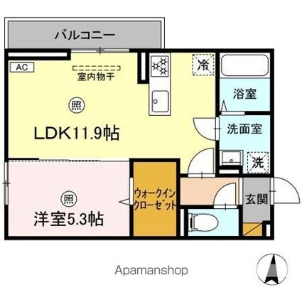 アウローラ[1LDK/42.79m2]の間取図