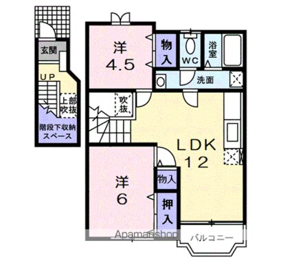 ラルジュ[2LDK/58.53m2]の間取図