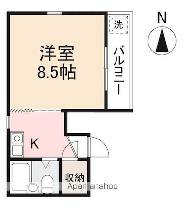 一刻館[1R/26.6m2]の間取図