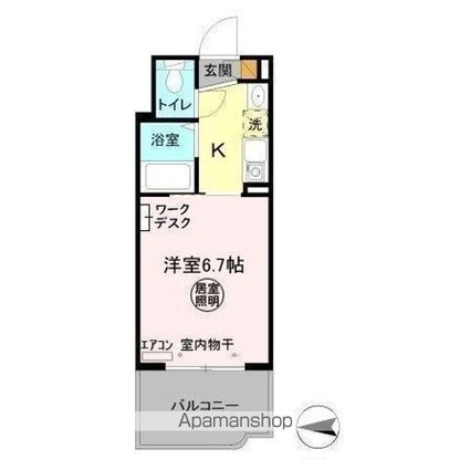 パティオ坂巻[1K/19.76m2]の間取図