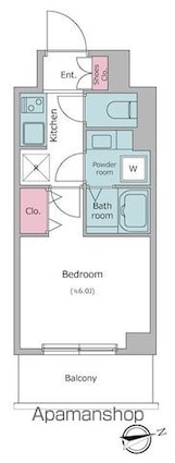 レジディア大森Ⅱ[1K/21.42m2]の間取図