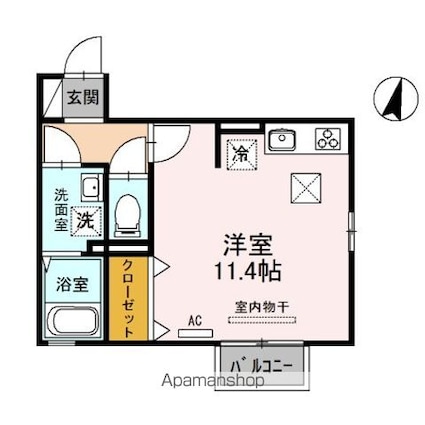 コンフォート大空[1R/30.59m2]の間取図