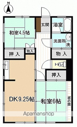 ハイツ八ツ坂[2DK/53.83m2]の間取図