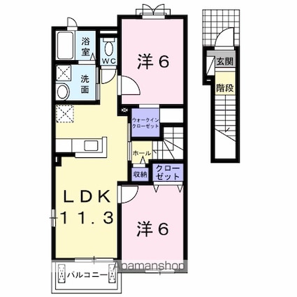ストレーヴ[2LDK/58.21m2]の間取図