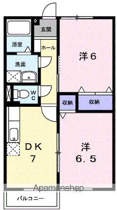 グレイスフルコートＢ[2DK/46.13m2]の間取図