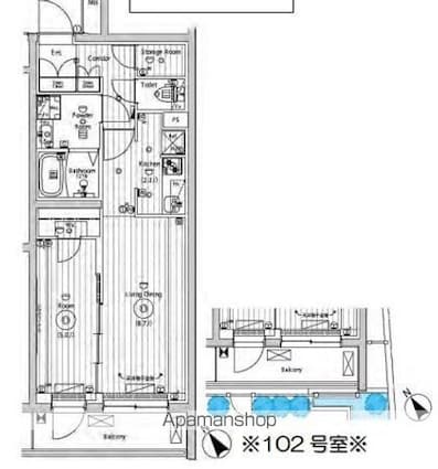 メイクスＷアート小村井[1LDK/40.97m2]の間取図