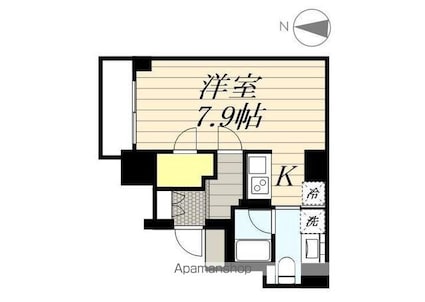 ルフレ新宿ノース[1K/25.92m2]の間取図