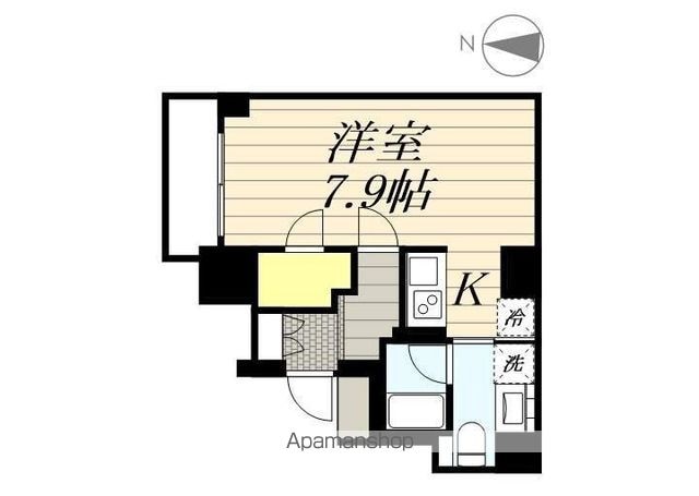 ルフレ新宿ノース[1K/25.92m2]の間取図