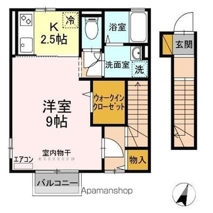 リトルアイランドⅢ[1K/36.39m2]の間取図