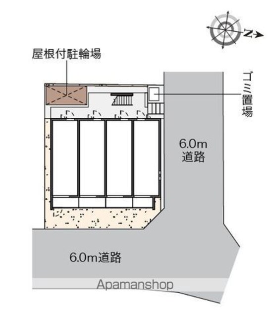 クレイノサークル　平和台[1K/21.11m2]の配置図