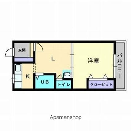 宮脇第８マンション[1DK/33.41m2]の間取図