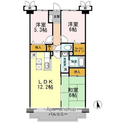 プルニエール大泉学園[3LDK/68.2m2]の間取図