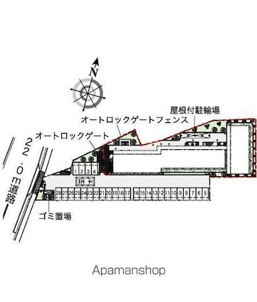レオパレスフローラＭＫ[1K/23.18m2]の配置図