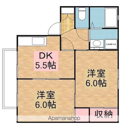 ＬＡＬＡオクター五番館[2DK/42.11m2]の間取図