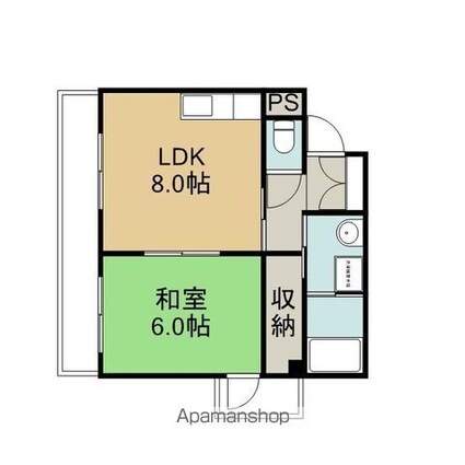 メゾン志賀[1LDK/38.36m2]の間取図