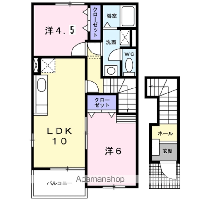 アップヴィレッジＡ[2LDK/50.14m2]の間取図