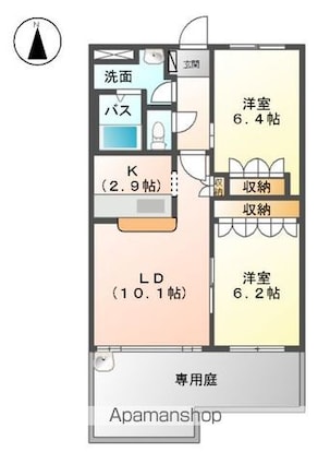 エル・アール[2LDK/57.33m2]の間取図