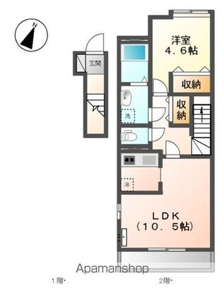サム　ブランチ[1LDK/42.89m2]の間取図