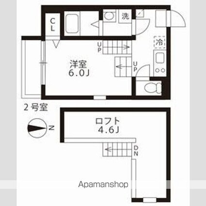 ハーモニーテラス田幡[1K/20.86m2]の間取図