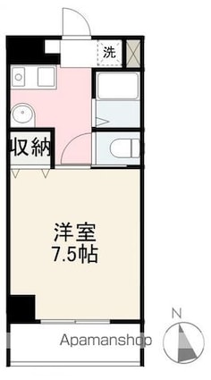 ホワイトヒルズ[1K/22.12m2]の間取図