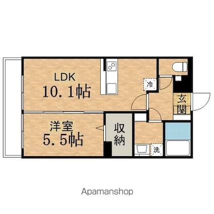 アミクール日野[1LDK/41m2]の間取図