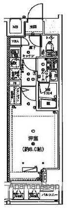 スパシエトラッド門前仲町[1K/25.76m2]の間取図