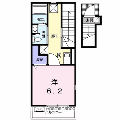 ＳＫハウス[1K/25.74m2]の間取図