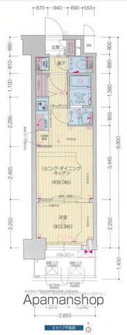 プレサンス堺筋本町エグゼブランの間取り